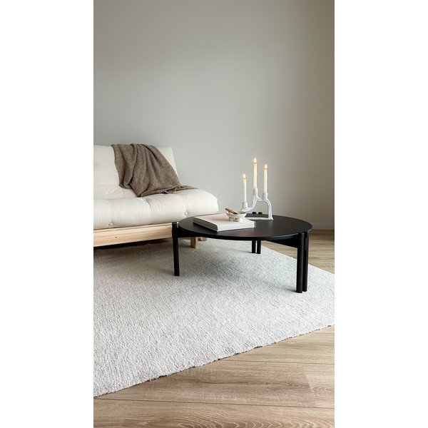 Čierny okrúhly konferenčný stolík z borovicového dreva ø 80 cm Sticks – Karup Design-image-1