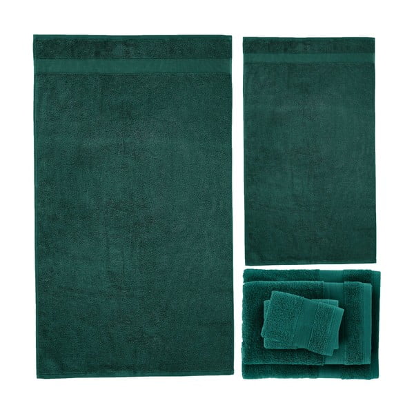 Tmavozelené froté bavlnené uteráky a osušky v súprave 6 ks Anti–Bacterial – Catherine Lansfield-image-2