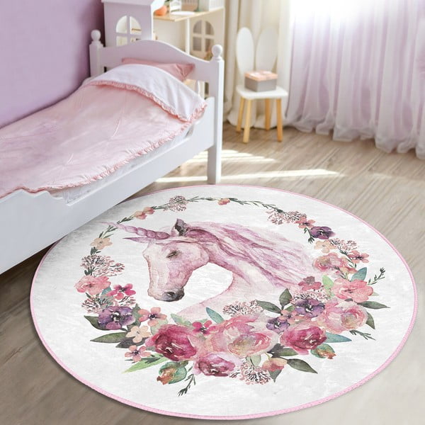 Ružový detský koberec ø 100 cm Comfort – Mila Home-image-3