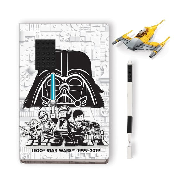 Sada zápisníka, pera a stavebnice LEGO® Star Wars Naboo Starfighter