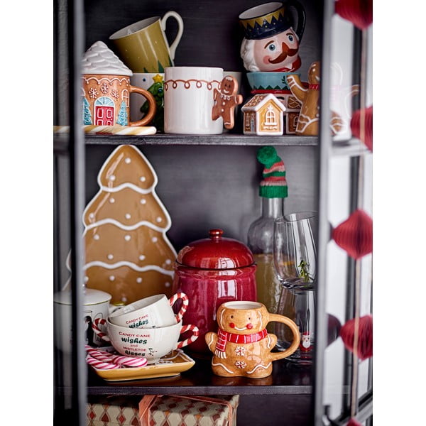 Svetlohnedý servírovací keramický tanier s vianočným motívom Ginnie – Bloomingville-image-2