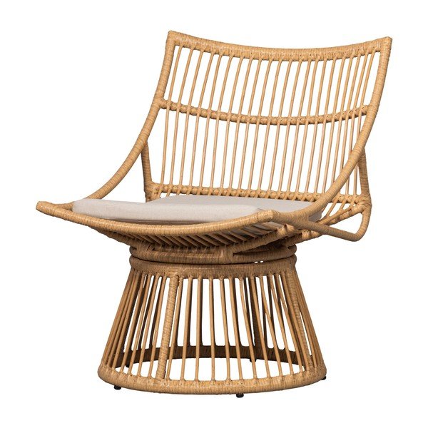 Z umelého ratanu záhradné kreslo v prírodnej farbe Alatna – WOOOD