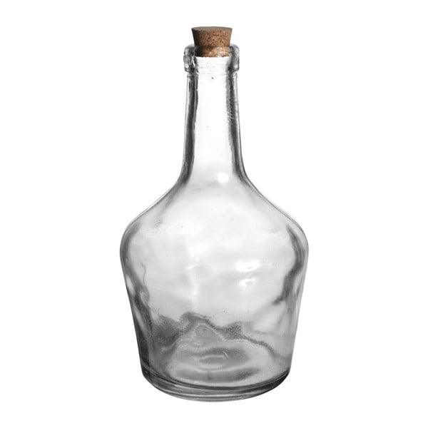 Fľaša z recyklovaného skla s korkovým uzáverom Côté Table Calisse, dĺžka 20 cm