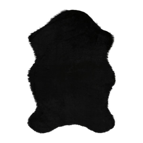 Čierny koberec z umelej kožušiny Pelus Black, 75 × 100 cm
