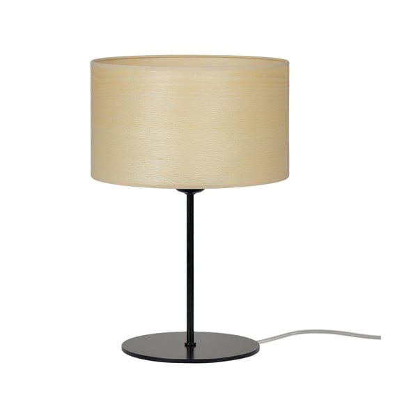 Béžová stolová lampa z prírodnej dyhy Sotto Luce Tsuru S Light, ⌀ 25 cm