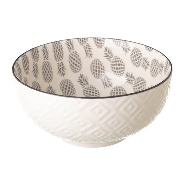 Sivo-biela porcelánová miska Unimasa Pinna, priemer 14,9 cm