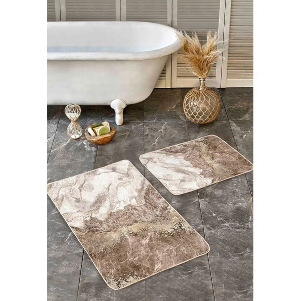Hnedé kúpeľňové predložky v súprave 2 ks 60x100 cm – Mila Home-image-4