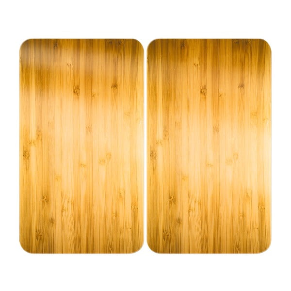 Kryty na sporák z tvrdeného skla v súprave 2 ks 52x30 cm Wooden – Maximex