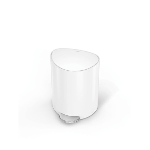 Biely nášľapný kovový odpadkový kôš 6 l – simplehuman-image-3