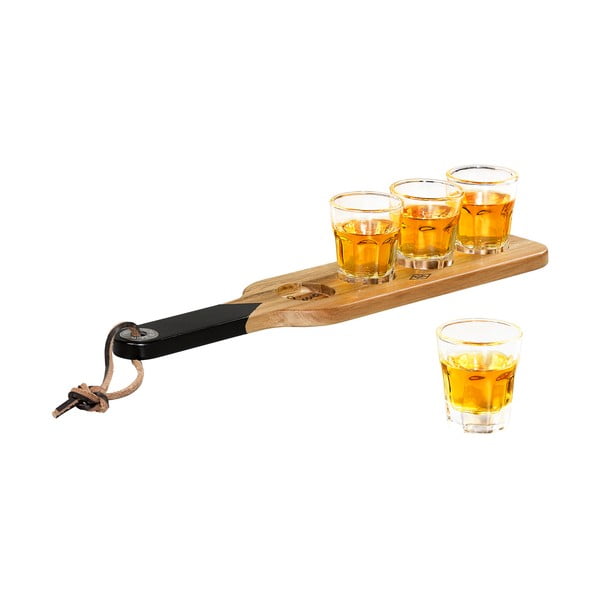 Drevená servírovacia doštička a 4 štamperlíky Gentlemen's Hardware-image-3