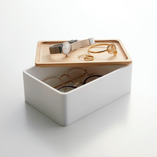 Biely úložný box s vekom 18,5x12,5x7 cm Rin – YAMAZAKI-image-2