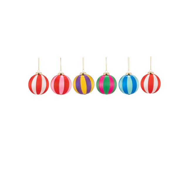 Textilné vianočné gule v súprave 6 ks 23,5 cm Yarn Stripe – Sass & Belle