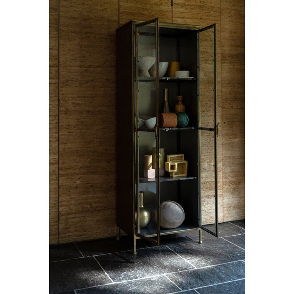 Kovová vitrína v zlatej farbe 64x184 cm Gertlush – Dutchbone-image-1