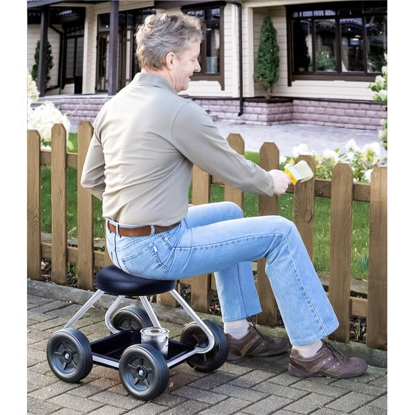 Čierna/sivá záhradná stolička Secura – Maximex-image-2