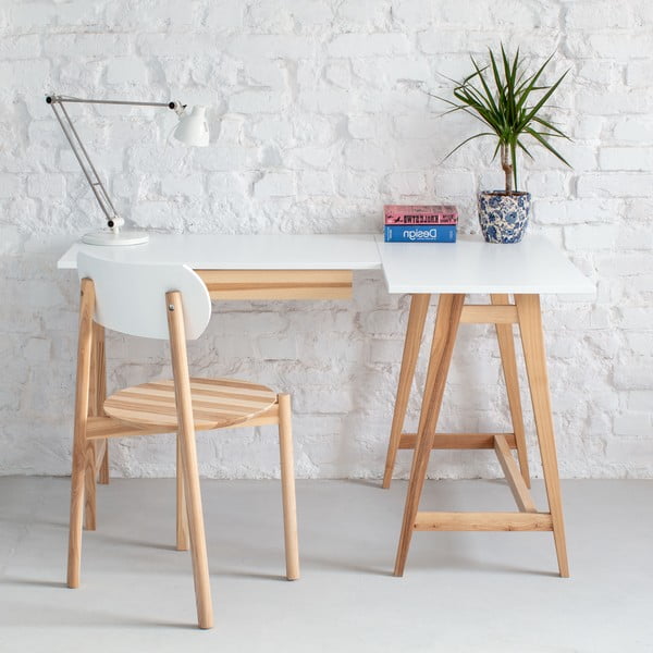 Pracovný stôl s bielou doskou 85x115 cm Luka - Ragaba-image-1