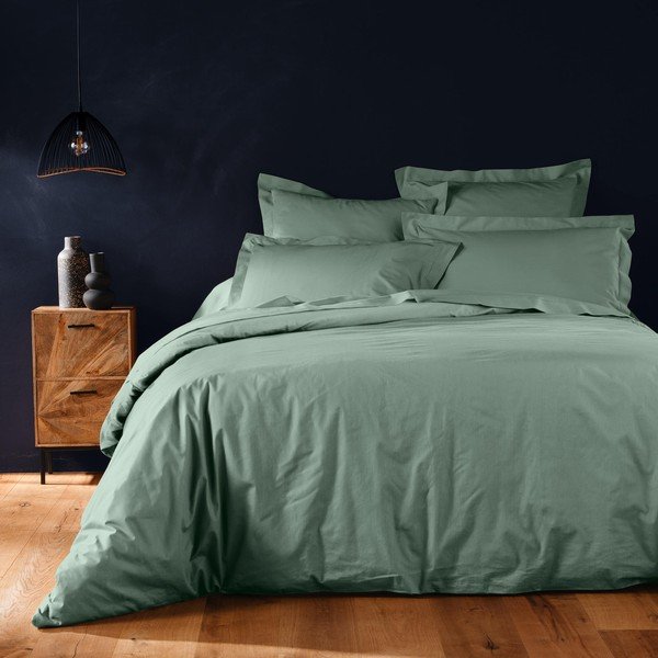 Zelená bavlnená obliečka na perinu na dvojlôžko/predĺžená 240x220 cm Lina – douceur d'intérieur-image-1