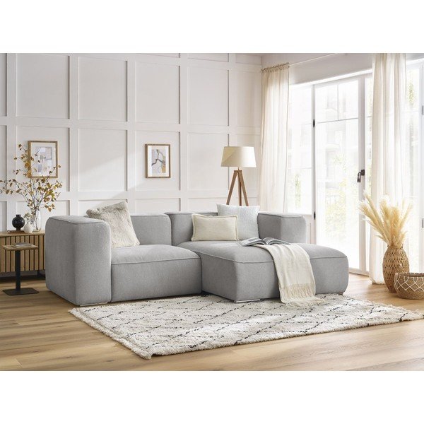 Svetlosivá rohová pohovka z textílie buklé (pravý roh) Zephyr – Bobochic Paris-image-1