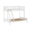 Biela poschodová detská posteľ z bukového dreva s roštom 140x200/90x200 cm Forrest – Vipack