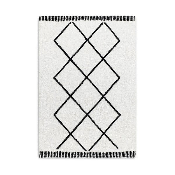 Čierno-biely koberec z bavlny HF Living Morocco Safi, 140 × 200 cm
