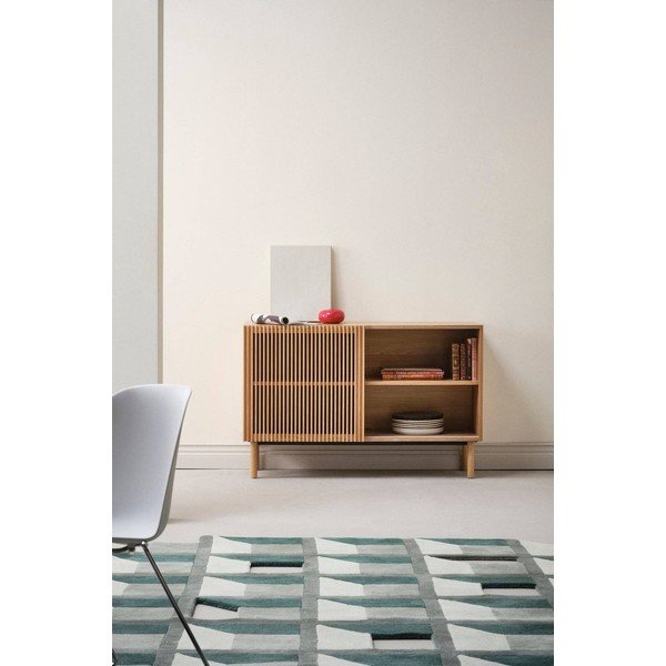 Skrinka v dekore jaseňa s posuvnými dverami v prírodnej farbe 124x80x45 cm Sion – Jotex-image-1