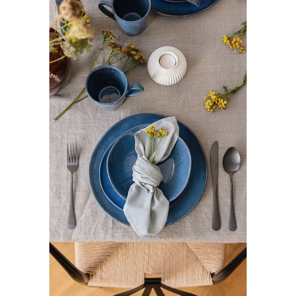 Tmavomodrá kameninová jedálenská súprava 16 ks Glosia - Bonami Selection-image-2