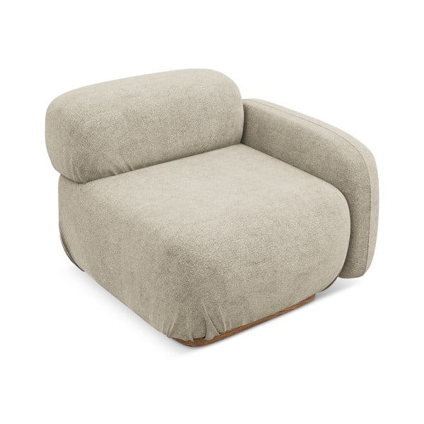 Béžový modul pohovky z textílie buklé (pravý roh) Ailani – Makamii-image-3