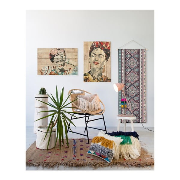 Nástenná ceduľa z borovicového dreva Madre Selva Collage of Frida, 40 × 60 cm-image-1