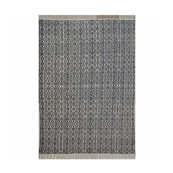 Tmavomodrý bavlnený koberec The Rug Republic Bundi, 230 x 160 cm