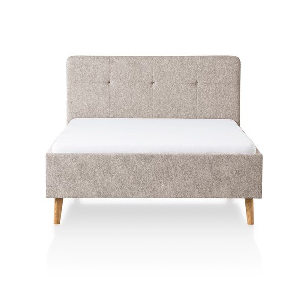 Sivá/hnedá čalúnená dvojlôžková posteľ bez roštu 140x200 cm Smart – Meise Möbel-image-3