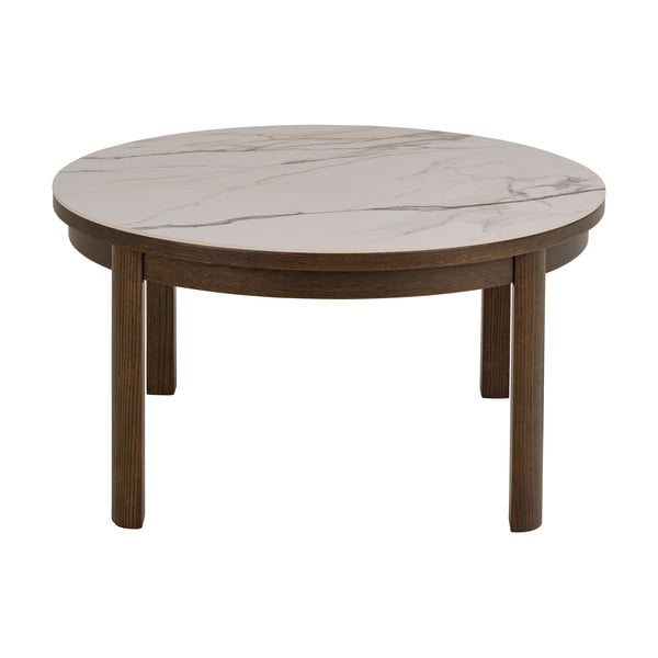 Béžový/tmavohnedý okrúhly konferenčný stolík s keramickou doskou ø 90 cm Southampton – Actona-image-2