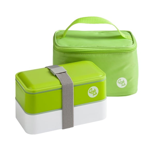 Set zeleného desiatového boxu a tašky Premier Housewares Grub Tub, 21 × 13 cm-image-1