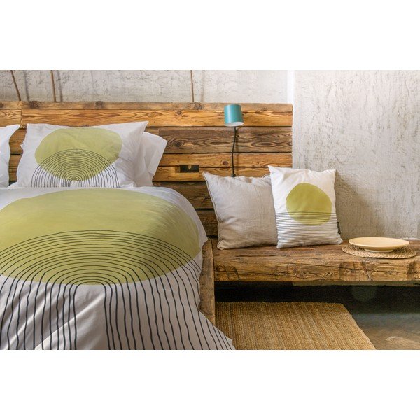 Béžovo-žlté obliečky z bavlneného saténu Butter Kings Rising Sun, 200 x 200 cm-image-1