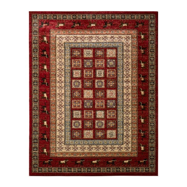 Červeno-béžový koberec Schöngeist & Petersen Gemstone rúrou, 80 × 150 cm