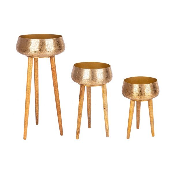 Kovové ručne vyrobené obaly na kvetináče v súprave 3 ks ø 37,5 cm Varanasi – Bizzotto