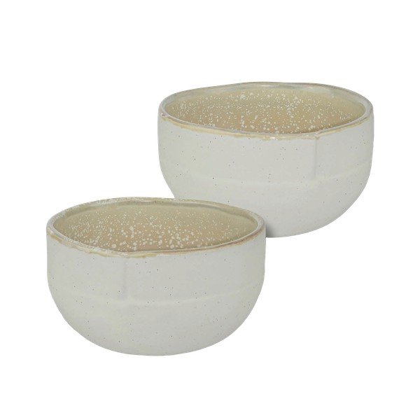 Bielo-béžové misky v súprave 2 ks z kameňa ø 10 cm Sand Grain – Mette Ditmer Denmark
