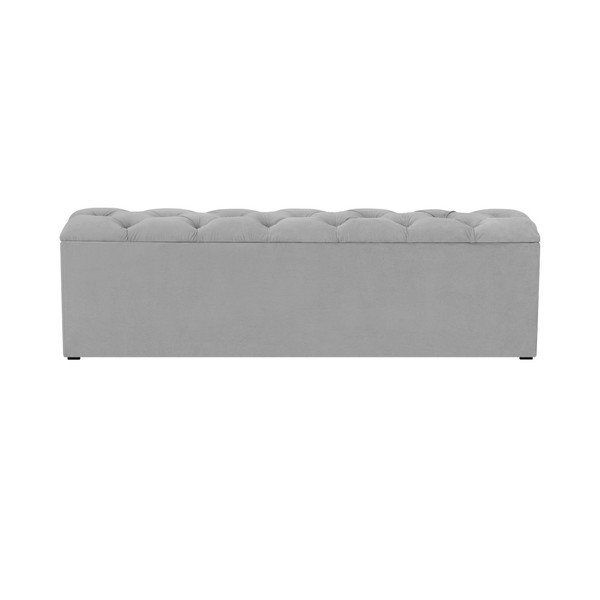 Sivý otoman k posteli s úložným priestorom Kooko Home Manna, 47 × 180 cm-image-1