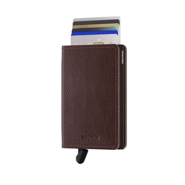 Hnedá kožená peňaženka s puzdrom na karty Secrid Elegance