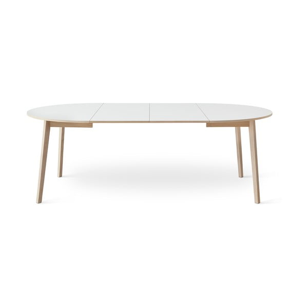Okrúhly rozkladací jedálenský stôl s bielou doskou a prídavnou doskou ø 130 cm Single – Hammel Furniture-image-3