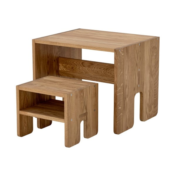 Detský stolík z dubového dreva 60x50 cm Bas – Bloomingville-image-3