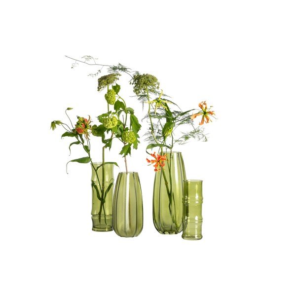 Zelená sklenená váza WOOOD Kali, výška 28 cm-image-3