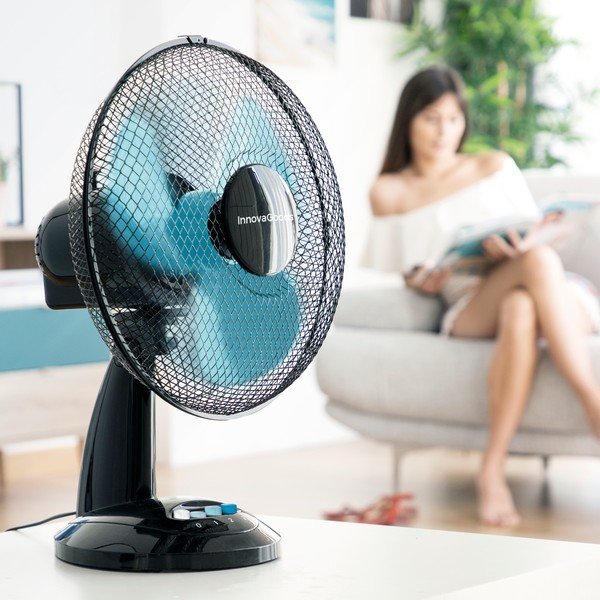 Čierny ventilátor InnovaGoods Desk-image-4