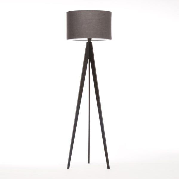 Stojacia lampa Artist Dark Grey Linnen/Black Birch, 125x42 cm