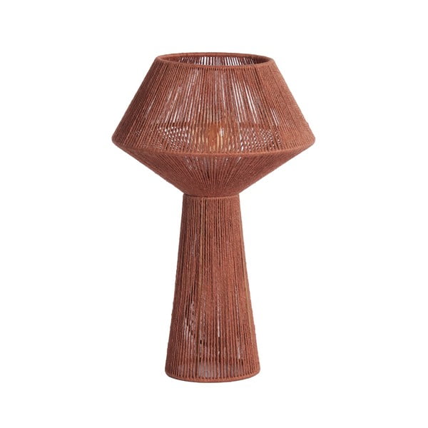 Červená stolová lampa s tienidlom z juty (výška 47 cm) Fugia – Light & Living