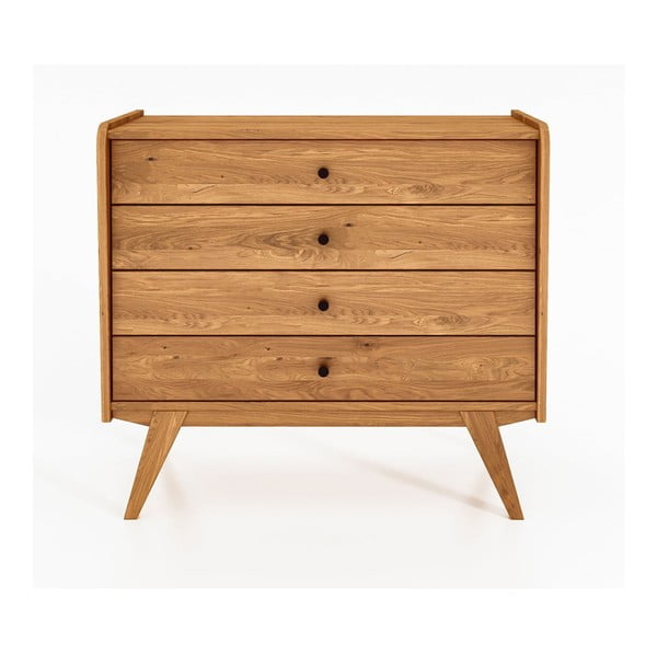 Nízka komoda z dubového dreva 100x90 cm Retro - The Beds-image-2