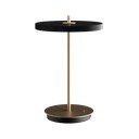 Čierna LED stolová lampa so stmievačom s kovovým tienidlom (výška  31 cm) Asteria Move – UMAGE