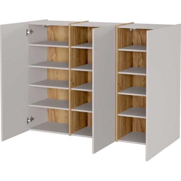 Krémová predsieňová skrinka 138x103x38 cm Libbiano – Germania-image-3