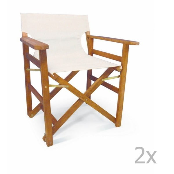 Sada 2 bielych skladacích stoličiek Direct