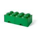 Zelený úložný box s dvoma zásuvkami LEGO®