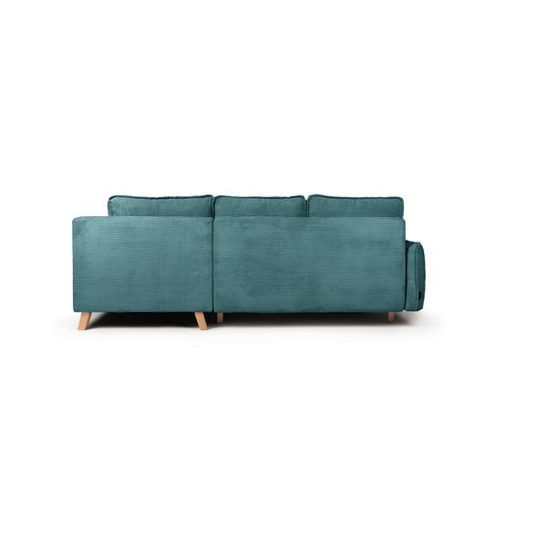 Tyrkysovomodrá menčestrová rozkladacia rohová pohovka (pravý roh) Tori – Bonami Selection-image-4