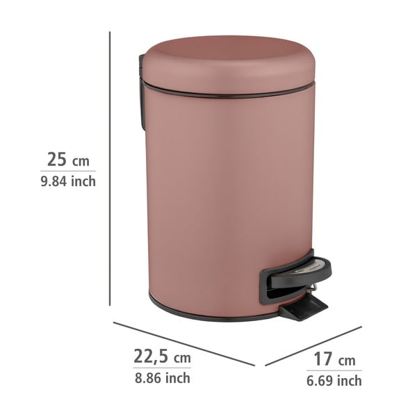 Pedálový oceľový odpadkový kôš 3 l Leman - Wenko-image-3